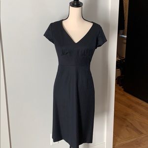 J Crew Navy Pinstriped Dress
